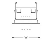 drawing of Square Metal Threaded Insert Series 103