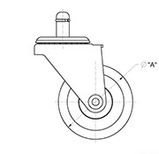 drawing of General Duty Single Wheel Industrial Caster without Brake