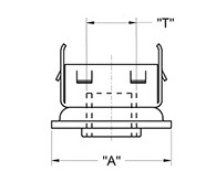 drawing of Square Metal Threaded Insert Series 105
