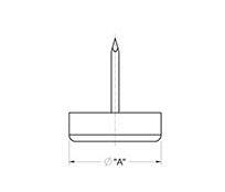 drawing of Plastic Nail-On Glide with Flat Head