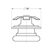 drawing of Swivel Saturn Glide with Plastic Base