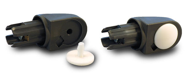 Toe Glide with Round Replacable Bases for Cantilever Chairs